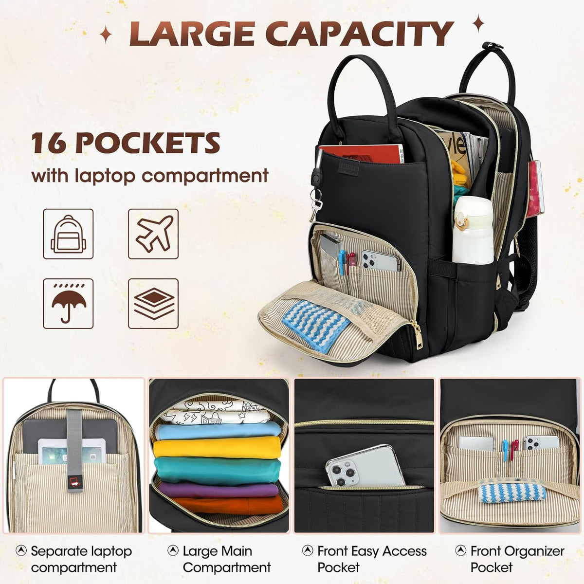 TSA-Friendly Anti-Theft Travel Laptop Backpack
