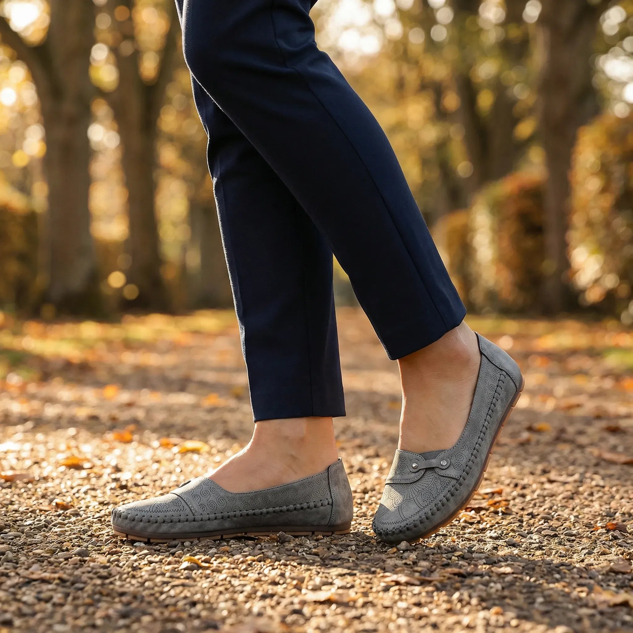 Extra Wide Suede Loafers with Arch Support