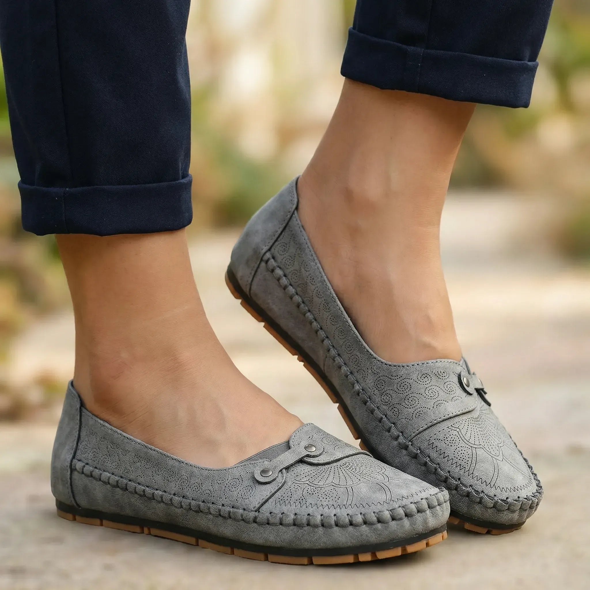 Extra Wide Suede Loafers with Arch Support