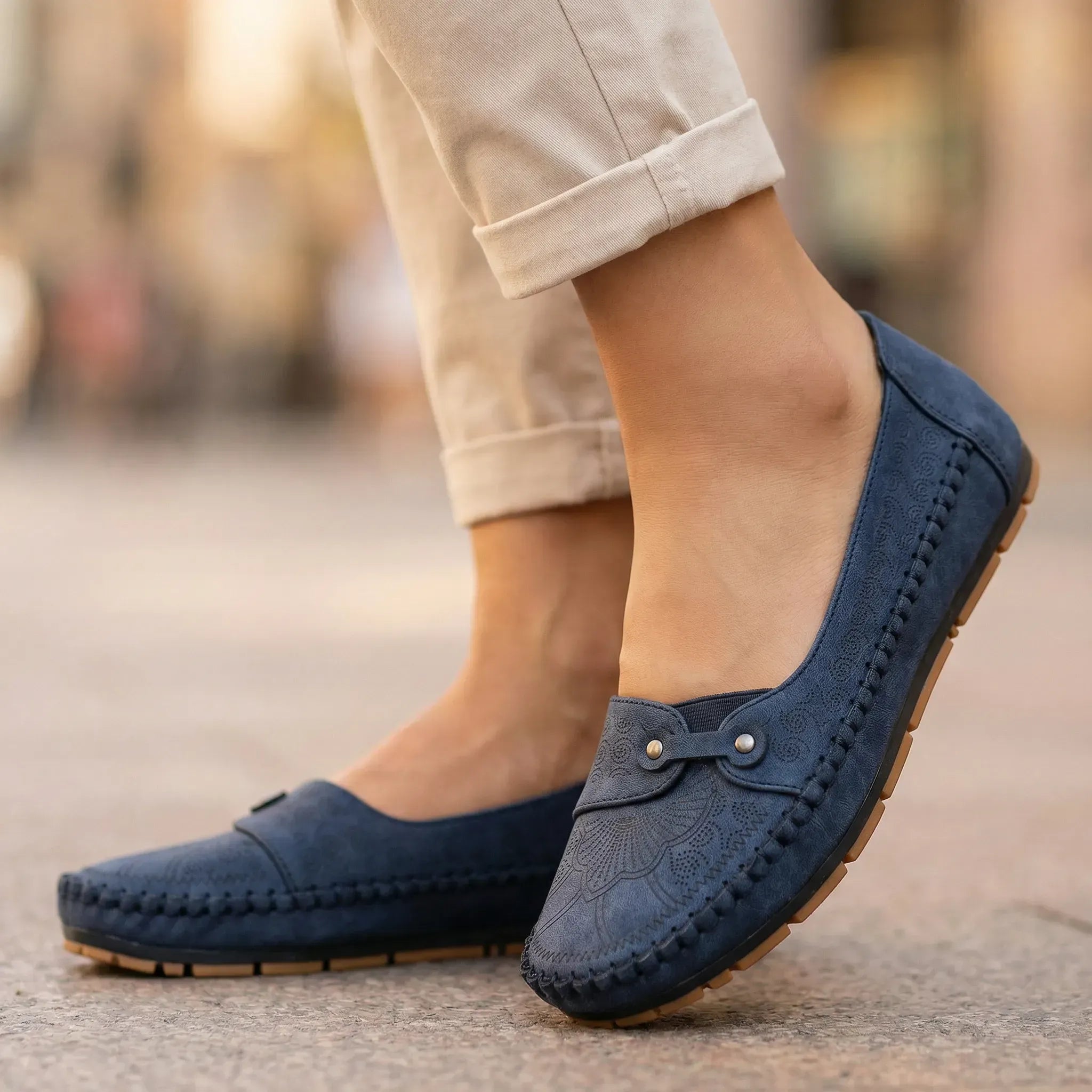 Extra Wide Suede Loafers with Arch Support