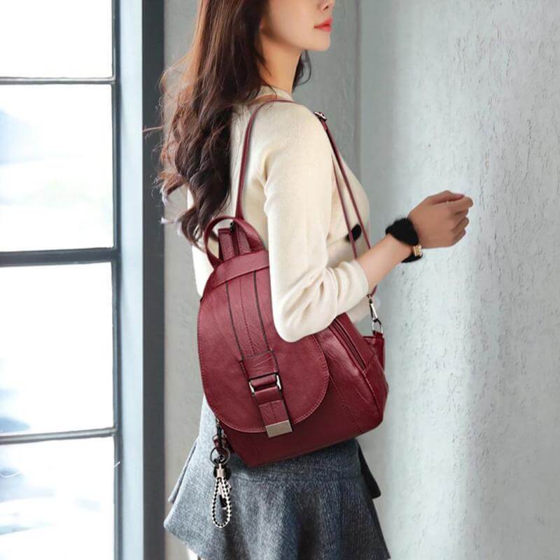 Water Resistant Premium Leather Backpack
