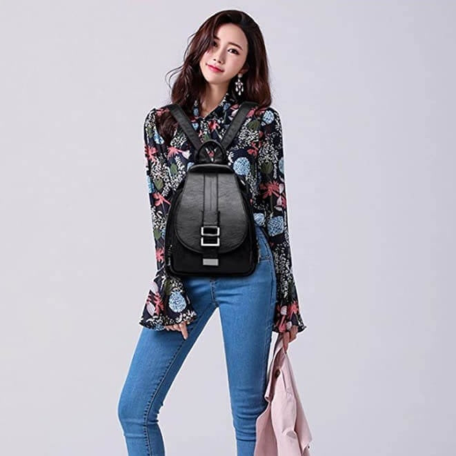 Water Resistant Premium Leather Backpack