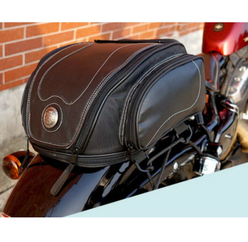 Expandable Water-Resistant Motorcycle Tail Bag