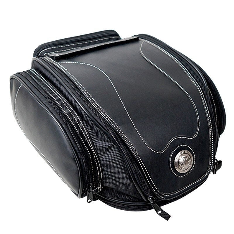 Expandable Water-Resistant Motorcycle Tail Bag