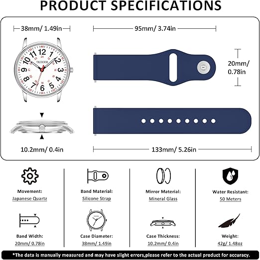 Luminous Dial Waterproof Nurse Watch