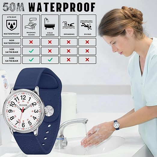 Luminous Dial Waterproof Nurse Watch