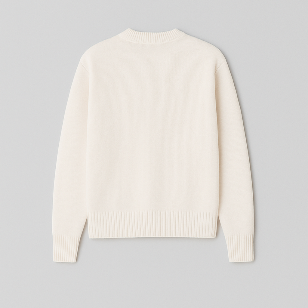 Heart Motif Oversized Crew Neck Sweater