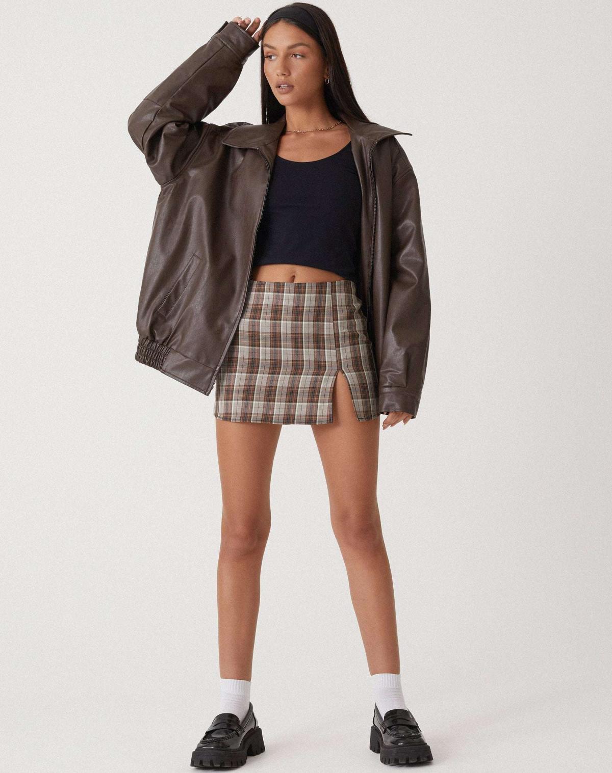 Oversized Faux Leather Jacket With Soft Lining