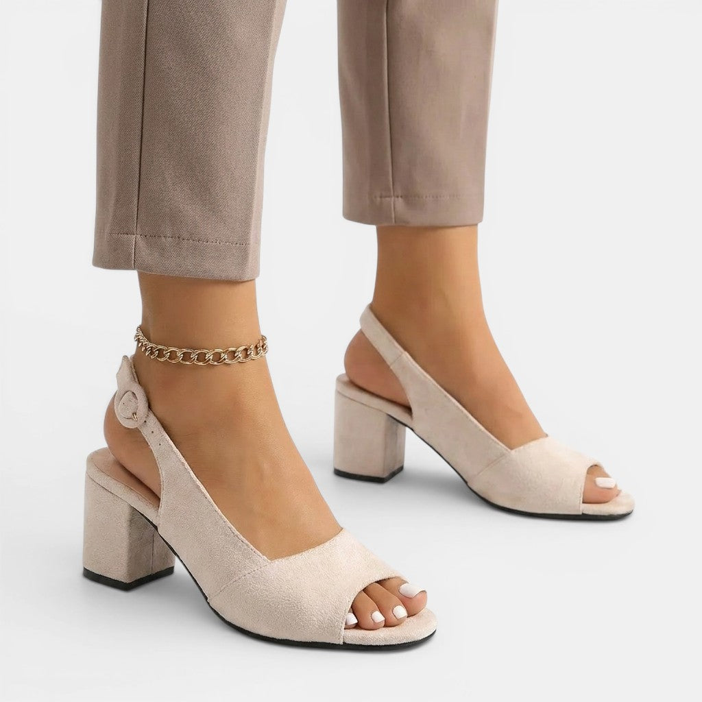 Colourblock Slingback Heels with Adjustable Strap