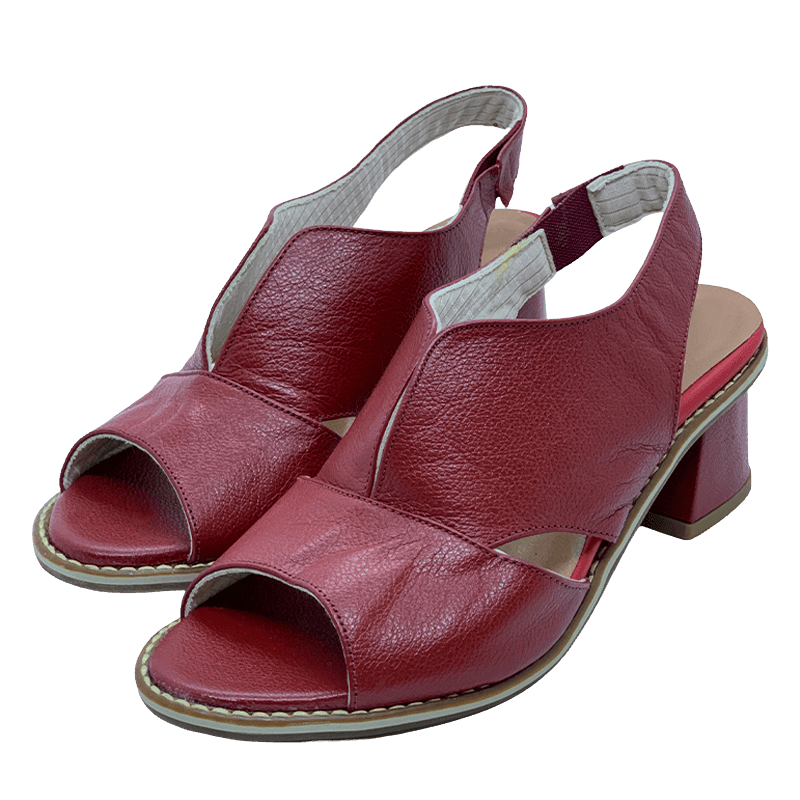 Genuine Leather Block Heel Comfort Sandals