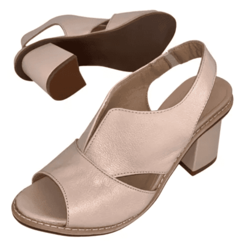 Genuine Leather Block Heel Comfort Sandals
