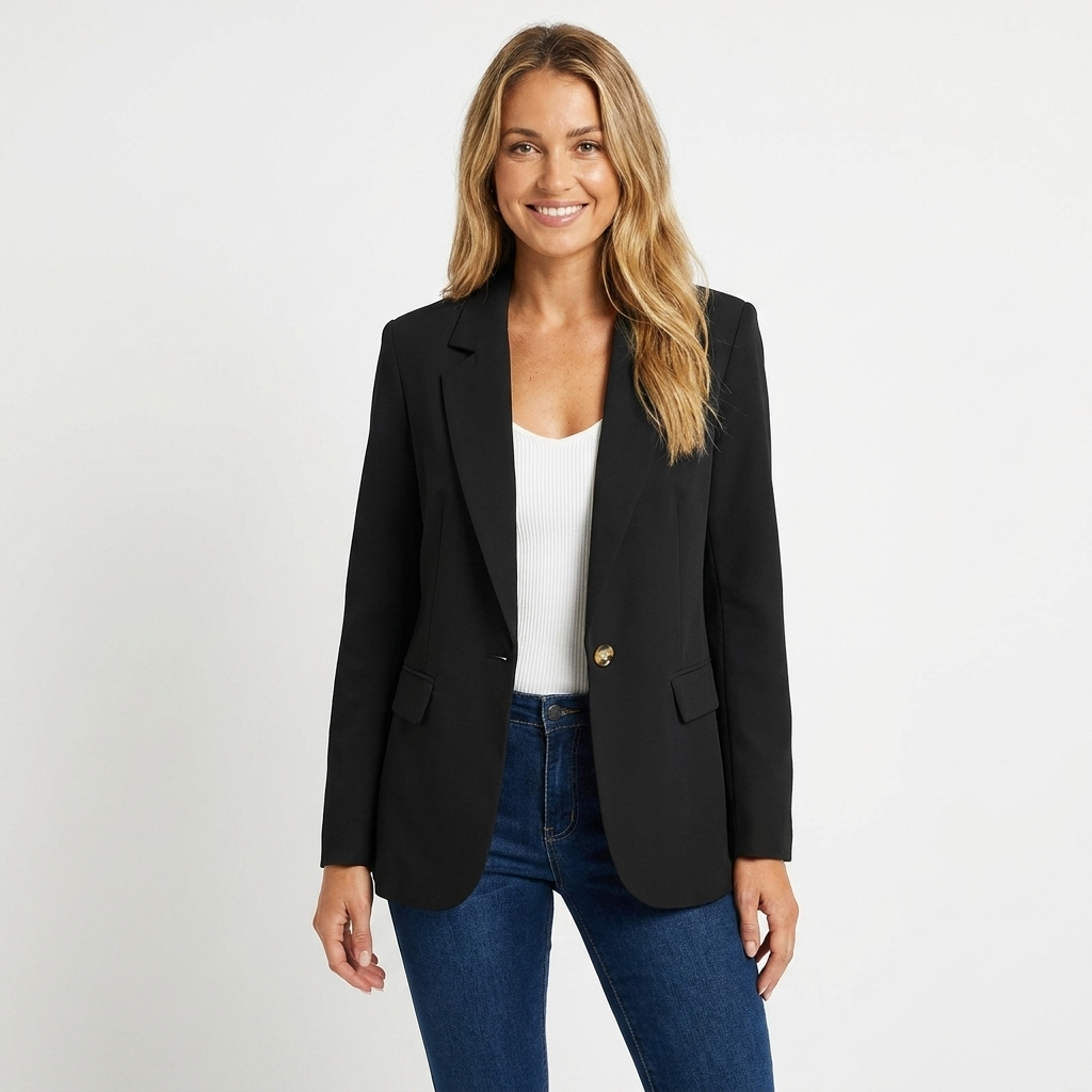 Tailored Notch Lapel Single-Breasted Blazer