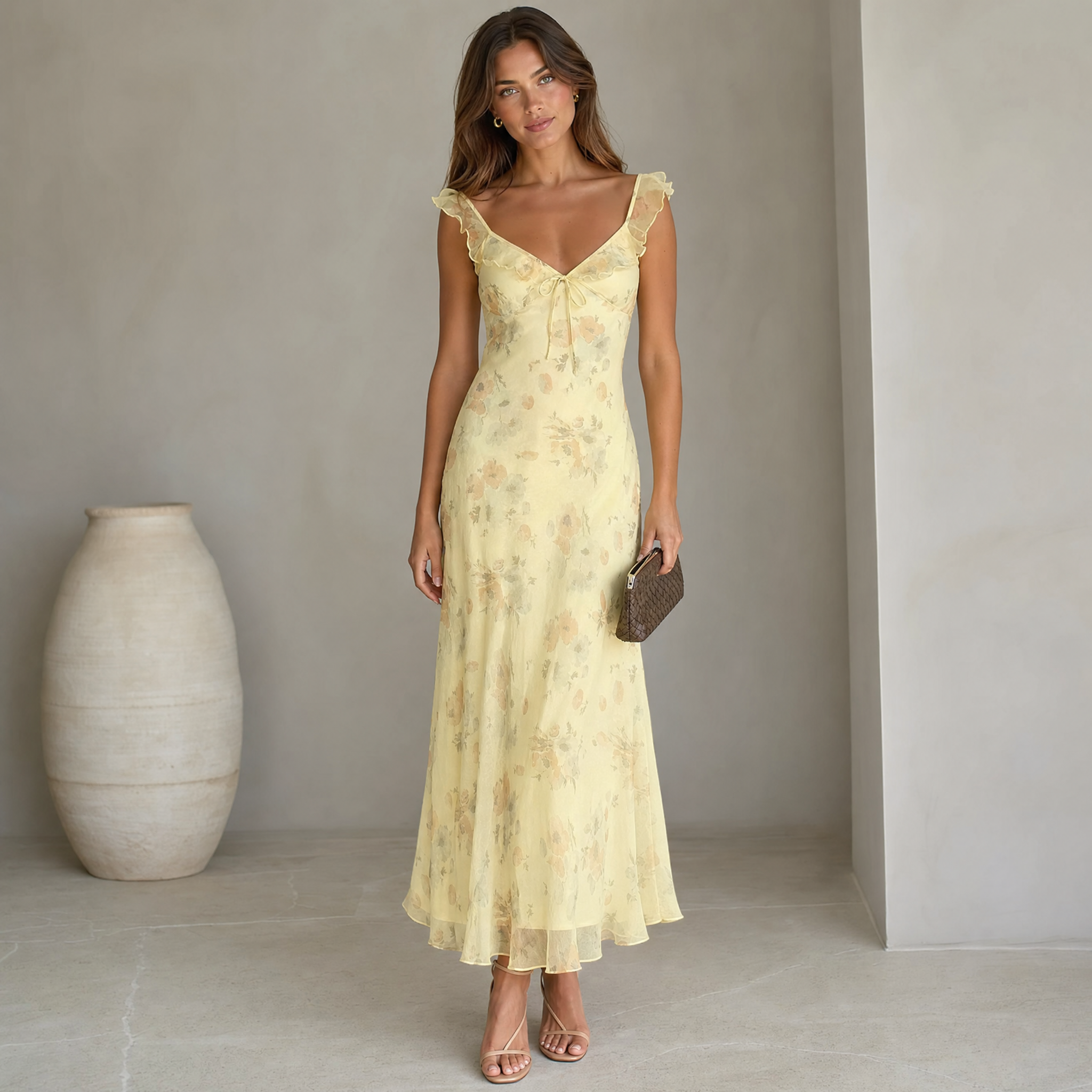 Floral Sleeveless Backless Beach Dress