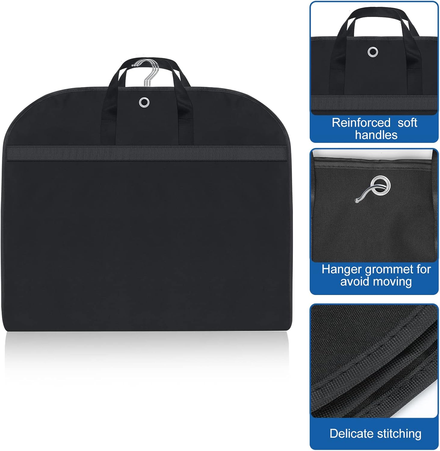 Waterproof Oxford Garment Bag 2-Pack | 43-Inch Suit Cover with Pockets