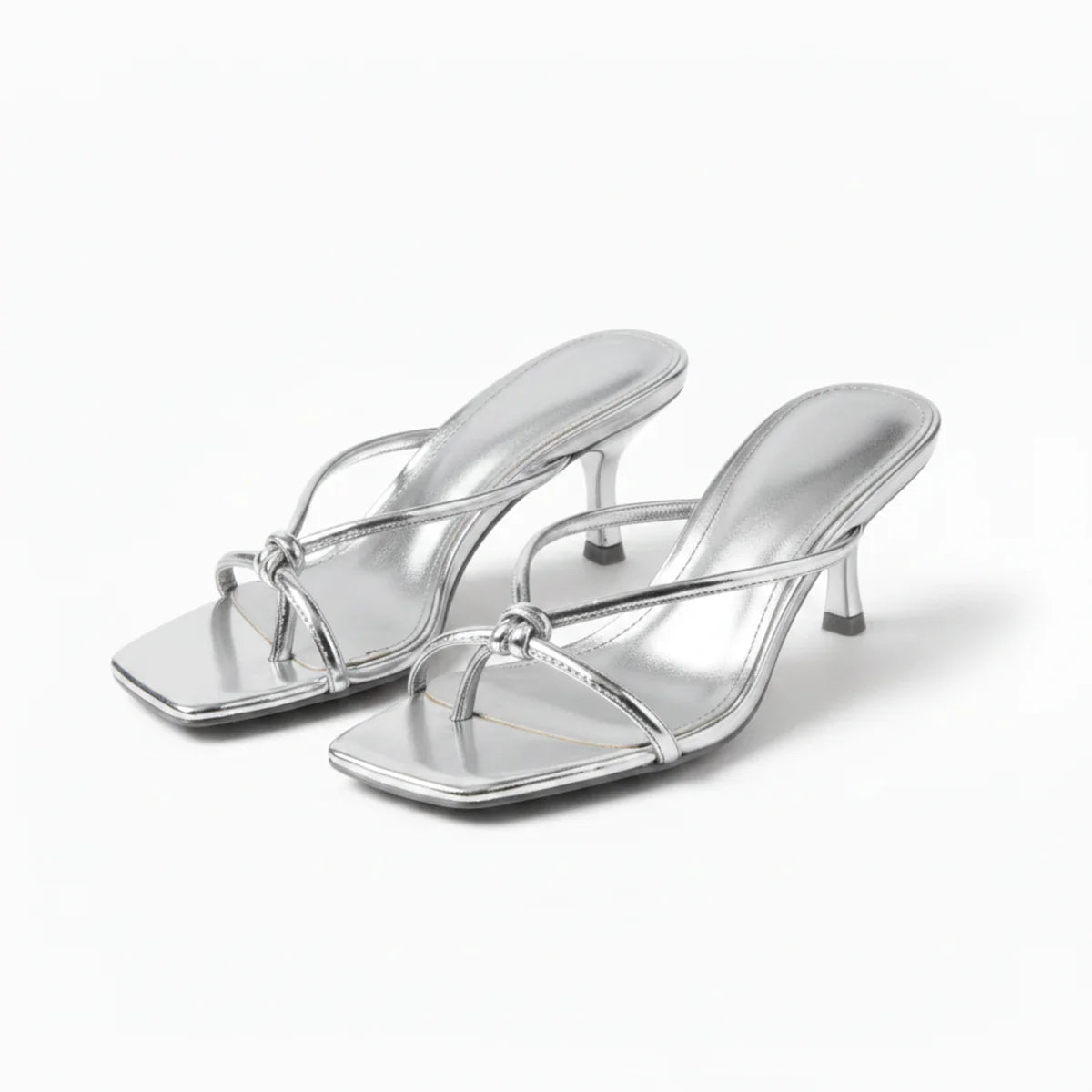 Women's Orthopedic Heeled Sandals with Knot Strap